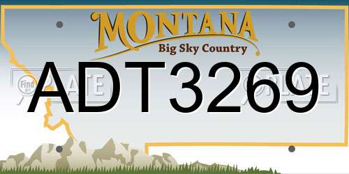 ADT3269 Montana License Plate