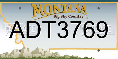 ADT3769 Montana License Plate