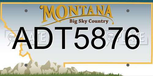 ADT5876 Montana License Plate