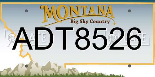ADT8526 Montana License Plate