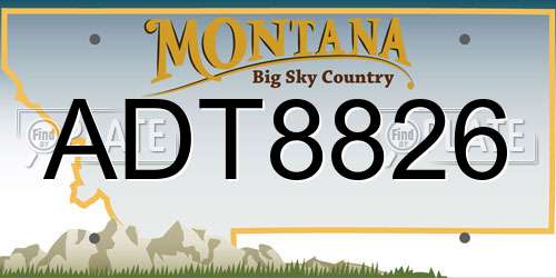 ADT8826 Montana License Plate