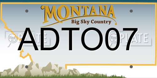 ADTO07 Montana License Plate