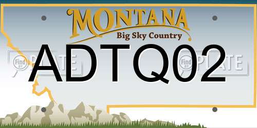 ADTQ02 Montana License Plate