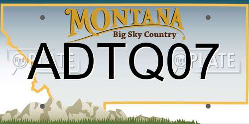 ADTQ07 Montana License Plate