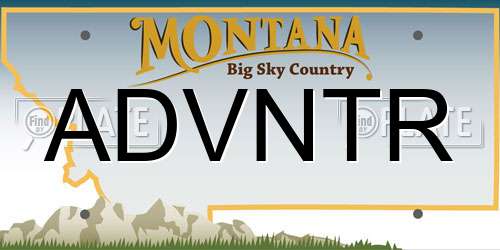 ADVNTR Montana License Plate