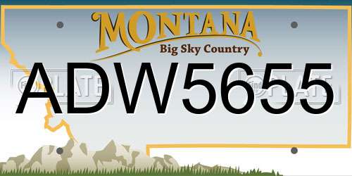 ADW5655 Montana License Plate