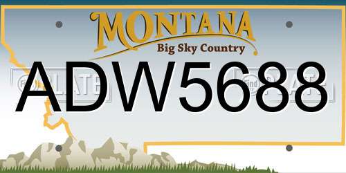 ADW5688 Montana License Plate