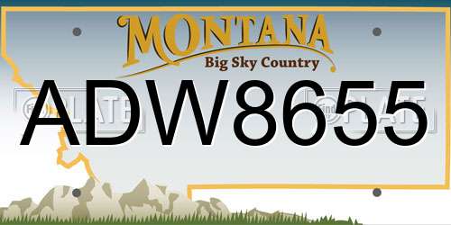 ADW8655 Montana License Plate