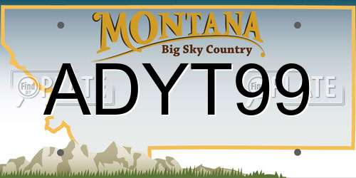 ADYT99 Montana License Plate