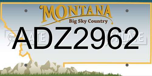 ADZ2962 Montana License Plate