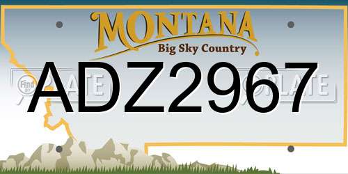 ADZ2967 Montana License Plate