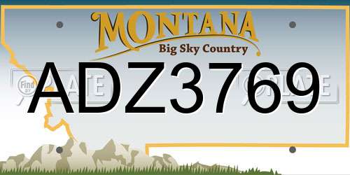 ADZ3769 Montana License Plate