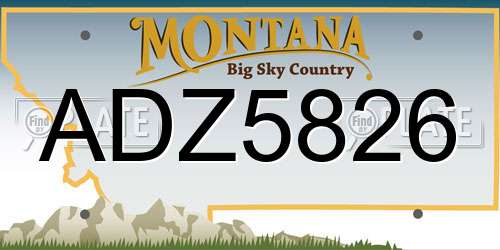 ADZ5826 Montana License Plate