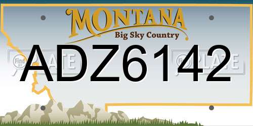 ADZ6142 Montana License Plate