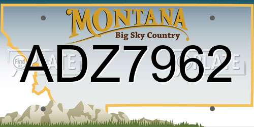 ADZ7962 Montana License Plate