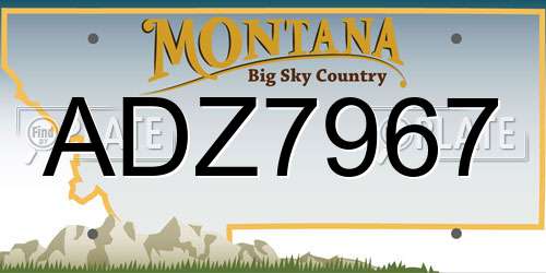 ADZ7967 Montana License Plate