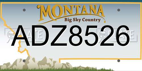 ADZ8526 Montana License Plate