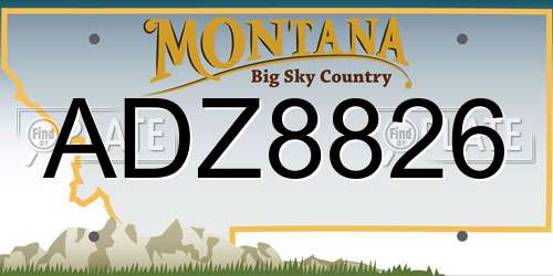 ADZ8826 Montana License Plate