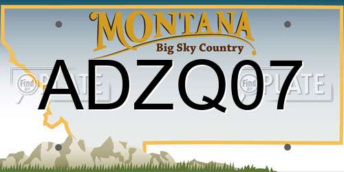 ADZQ07 Montana License Plate