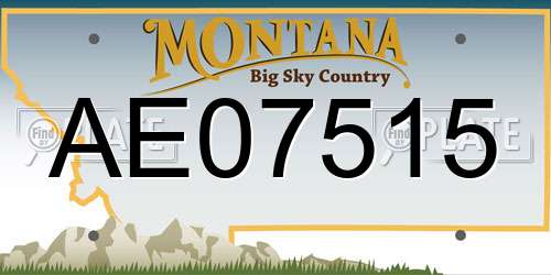 AE07515 Montana License Plate