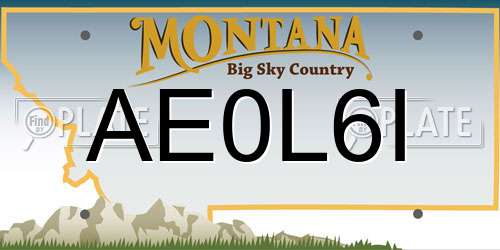 AE0L6I Montana License Plate