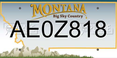 AE0Z818 Montana License Plate