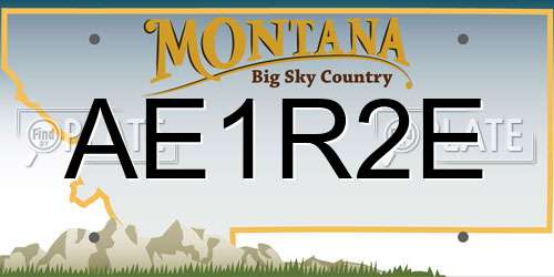 AE1R2E Montana License Plate