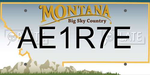 AE1R7E Montana License Plate