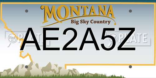 AE2A5Z Montana License Plate