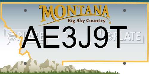 AE3J9T Montana License Plate