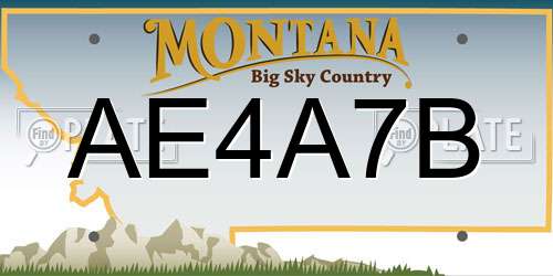 AE4A7B Montana License Plate