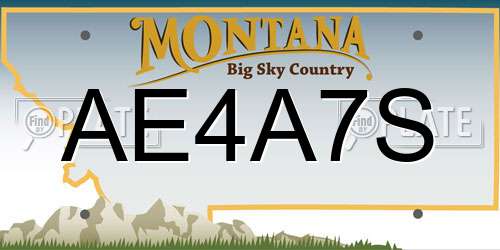 AE4A7S Montana License Plate
