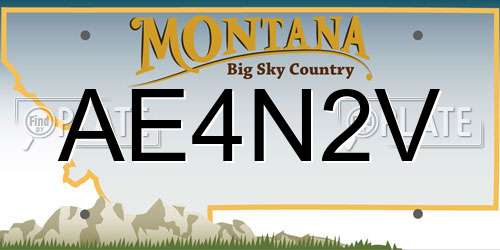 AE4N2V Montana License Plate