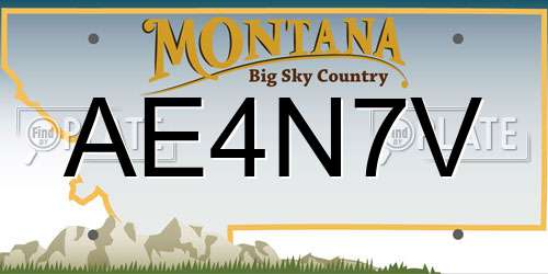 AE4N7V Montana License Plate