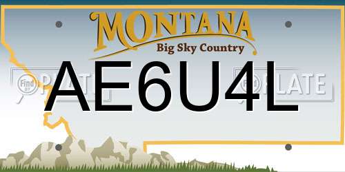 AE6U4L Montana License Plate