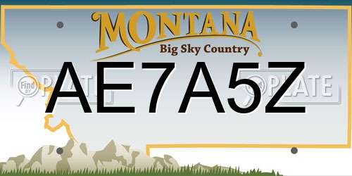 AE7A5Z Montana License Plate