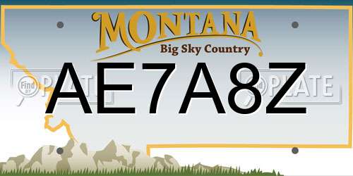 AE7A8Z Montana License Plate