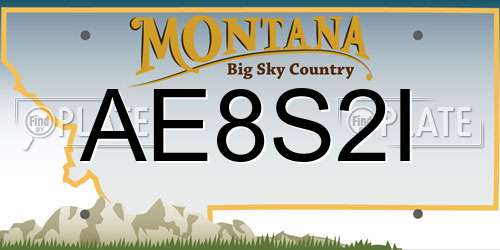 AE8S2I Montana License Plate