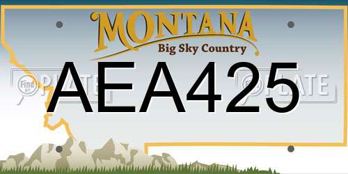 AEA425 Montana License Plate