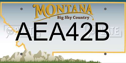 AEA42B Montana License Plate