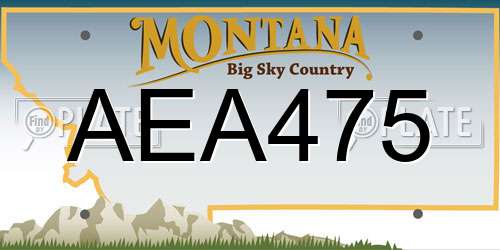 AEA475 Montana License Plate