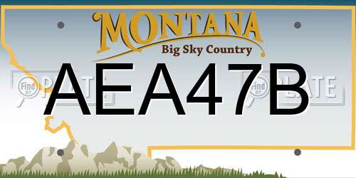AEA47B Montana License Plate