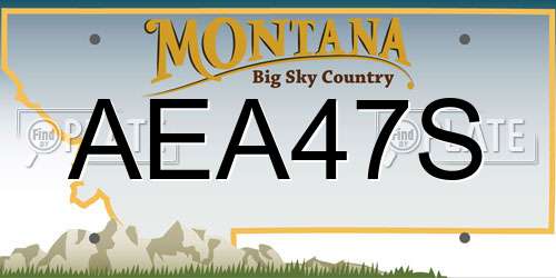 AEA47S Montana License Plate