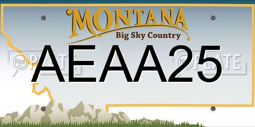 AEAA25 Montana License Plate
