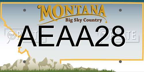 AEAA28 Montana License Plate