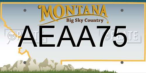 AEAA75 Montana License Plate