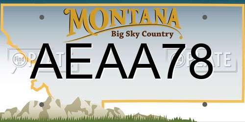 AEAA78 Montana License Plate