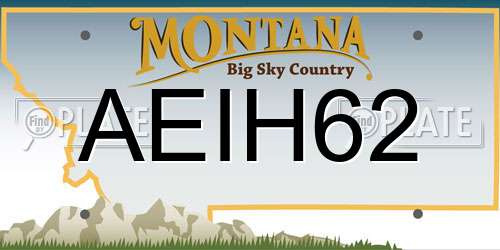 AEIH62 Montana License Plate