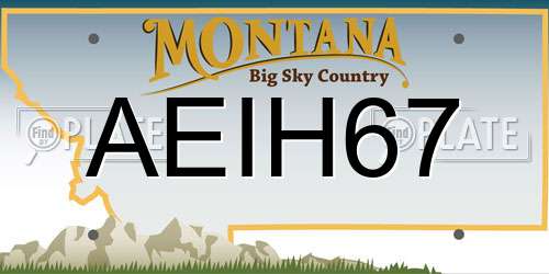 AEIH67 Montana License Plate