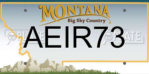 AEIR73 Montana License Plate